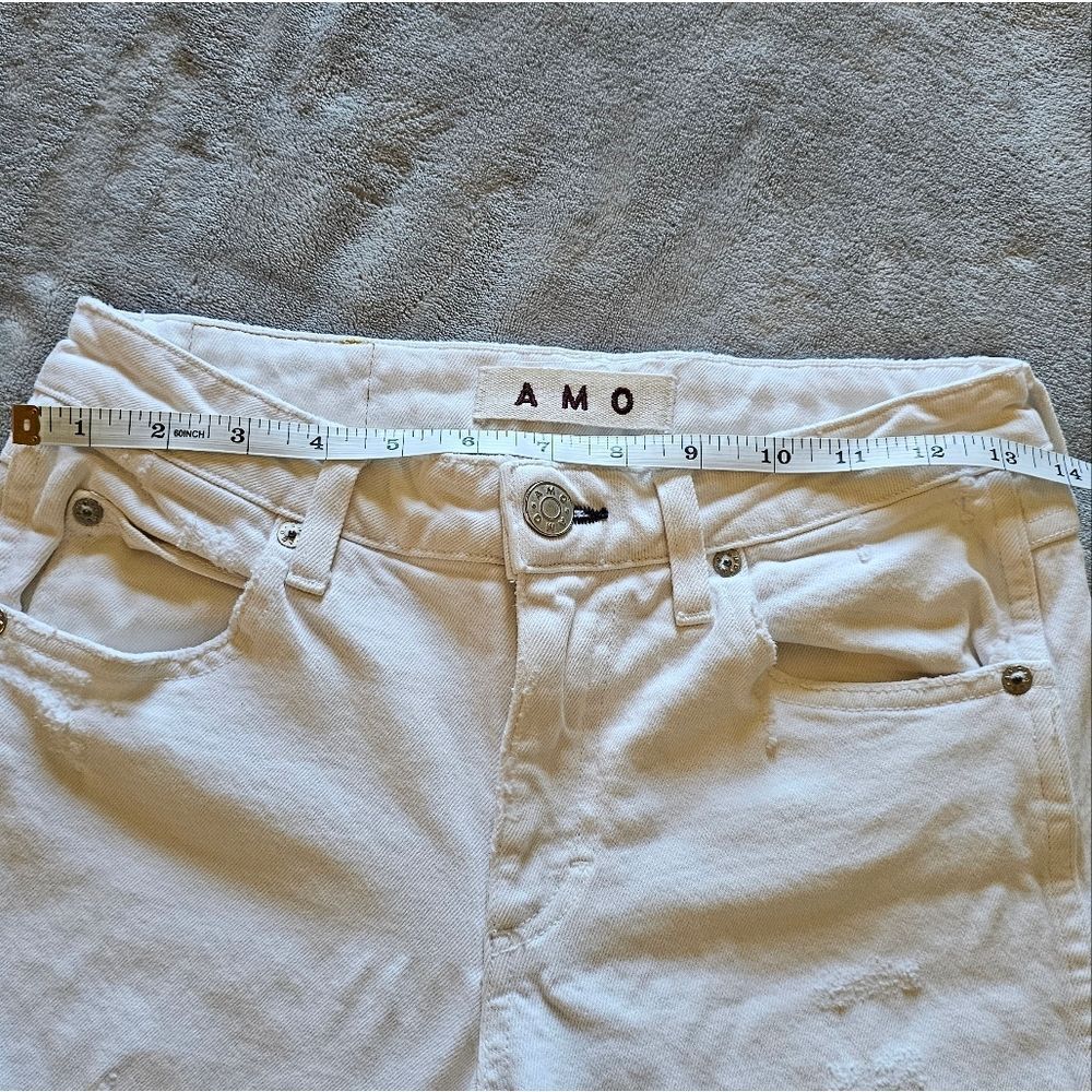 AMO White Kick Drop Jeans In Sea Salt Size 26 - Picture 8 of 8